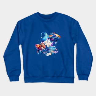 Zodiac Sign PISCES - Watercolour Illustration of astrology Pisces Crewneck Sweatshirt